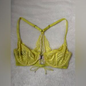 Victoria’s Secret Very Sexy Unlined Demi Yellow Sheer with Lace Bra - Size 32C
